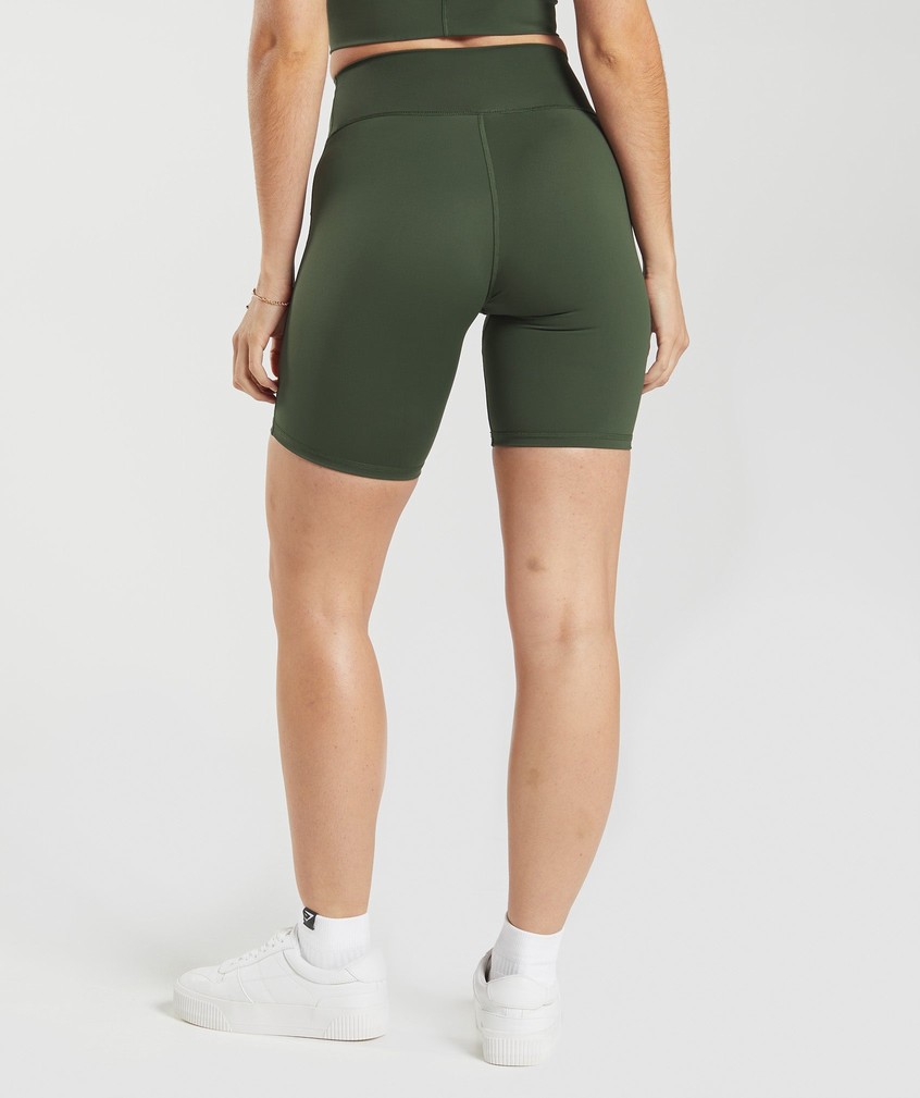 Olive Women's Gymshark Elevate Cycling Shorts | USA-30982