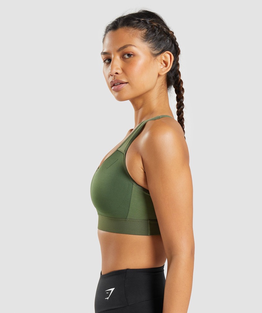 Olive Women's Gymshark Lightweight High Support Sports Bra | USA-71930