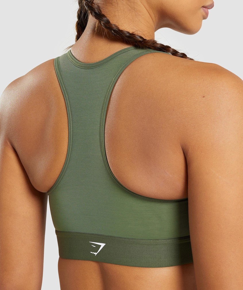 Olive Women's Gymshark Lightweight High Support Sports Bra | USA-71930