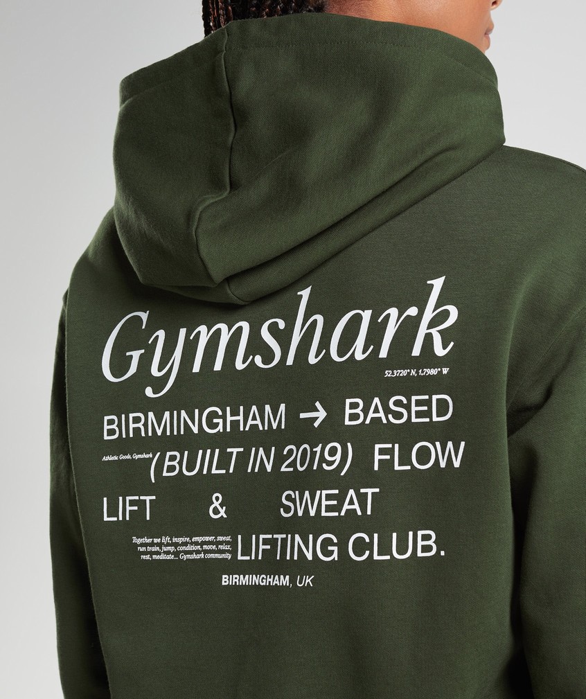 Olive Women's Gymshark Social Club Oversized Hoodie | USA-93257