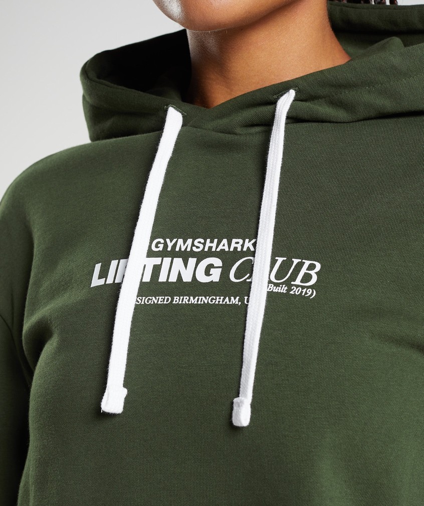 Olive Women's Gymshark Social Club Oversized Hoodie | USA-93257