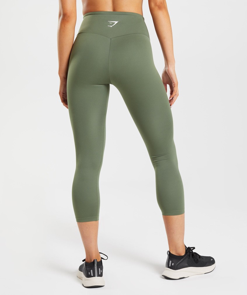 Olive Women's Gymshark Training 7/8 Leggings | USA-71962