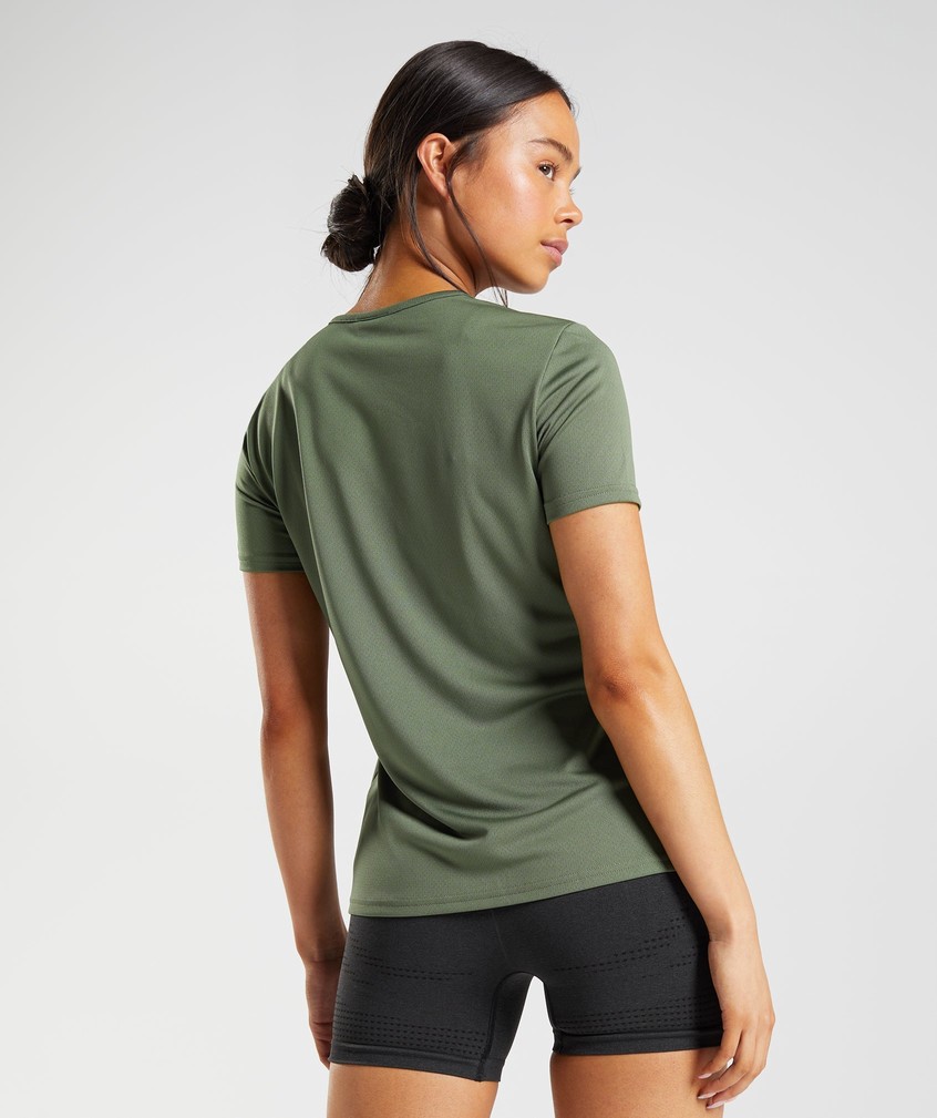 Olive Women's Gymshark Training T-Shirts | USA-81405