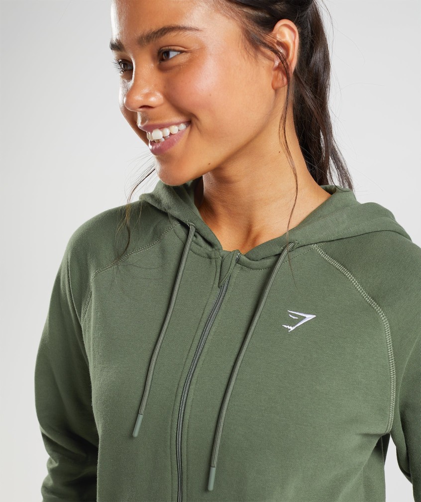 Olive Women's Gymshark Training Zip Hoodie | USA-75980