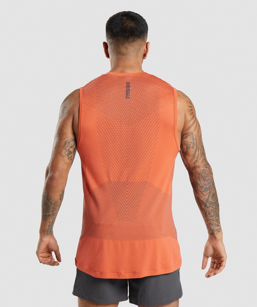 Orange / Black Grey Men's Gymshark Apex Seamless Tank | USA-61978