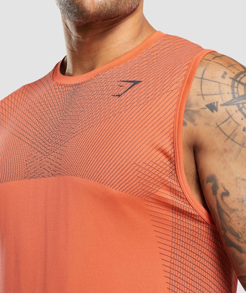 Orange / Black Grey Men's Gymshark Apex Seamless Tank | USA-61978