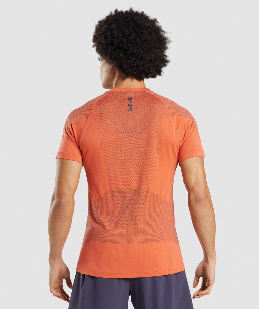 Orange / Black Grey Men's Gymshark Apex Seamless T-Shirts | USA-94286