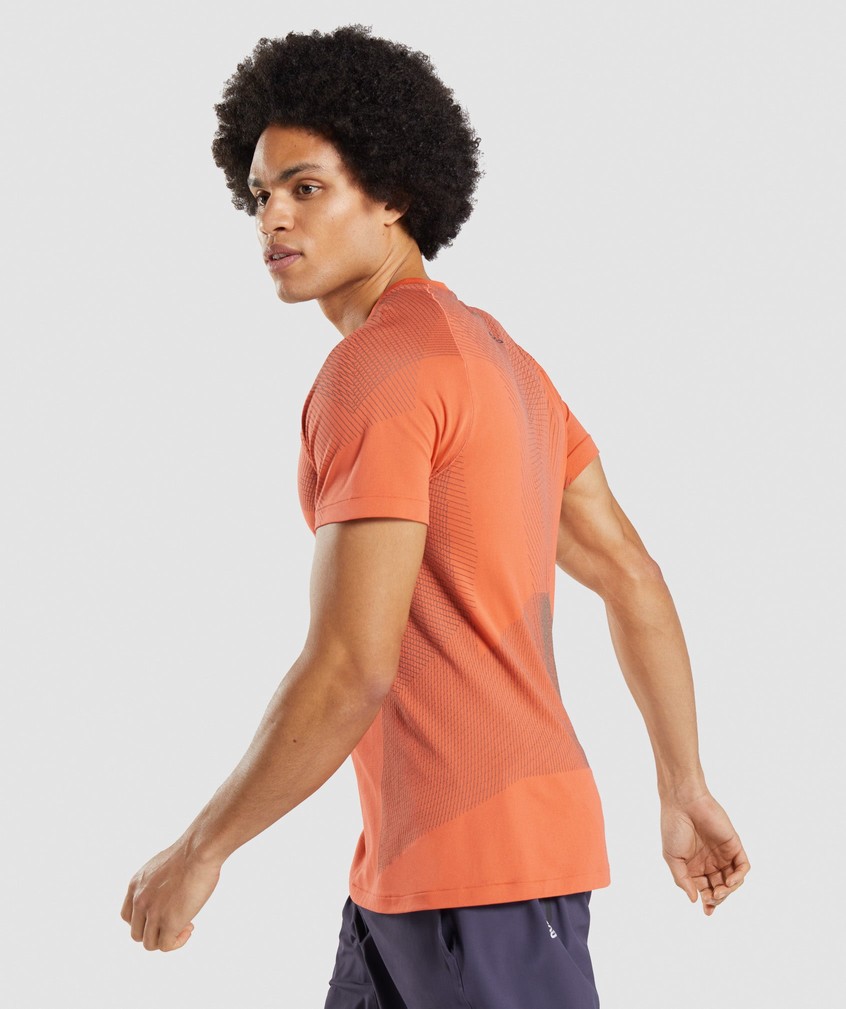 Orange / Black Grey Men's Gymshark Apex Seamless T-Shirts | USA-94286