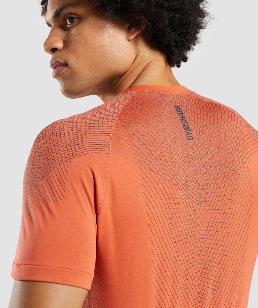 Orange / Black Grey Men's Gymshark Apex Seamless T-Shirts | USA-94286