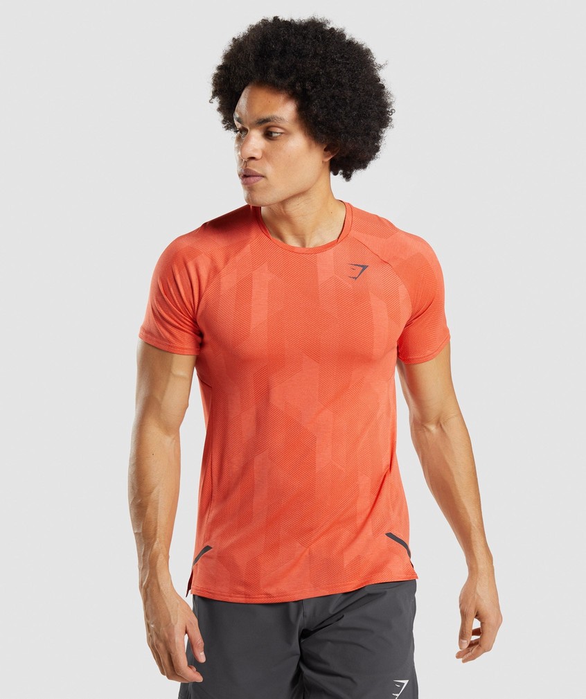 Orange Men\'s Gymshark Apex T-Shirts | USA-73652