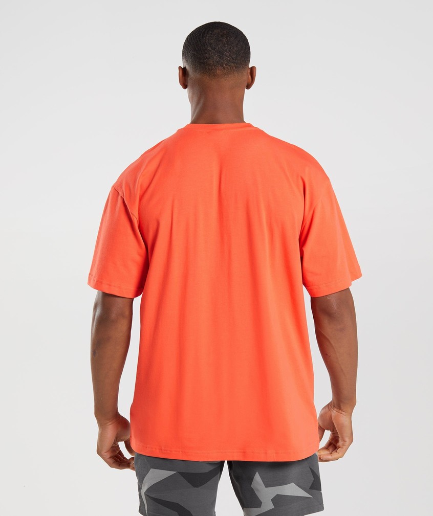 Orange Men's Gymshark Apollo Infill Oversized T-Shirts | USA-56841