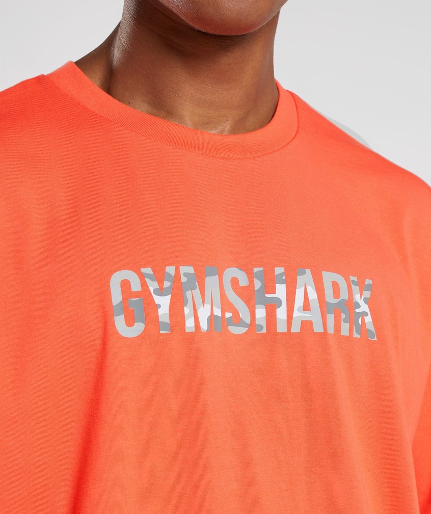 Orange Men's Gymshark Apollo Infill Oversized T-Shirts | USA-56841