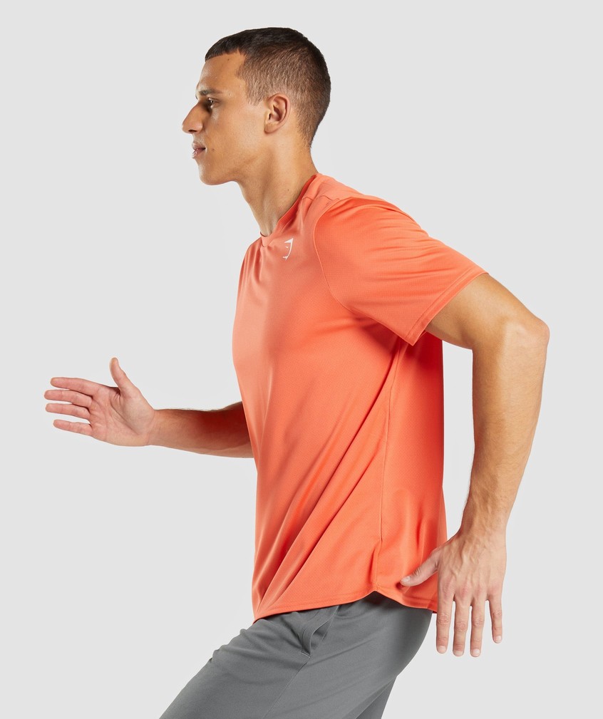 Orange Men's Gymshark Arrival Regular Fit T-Shirts | USA-71423