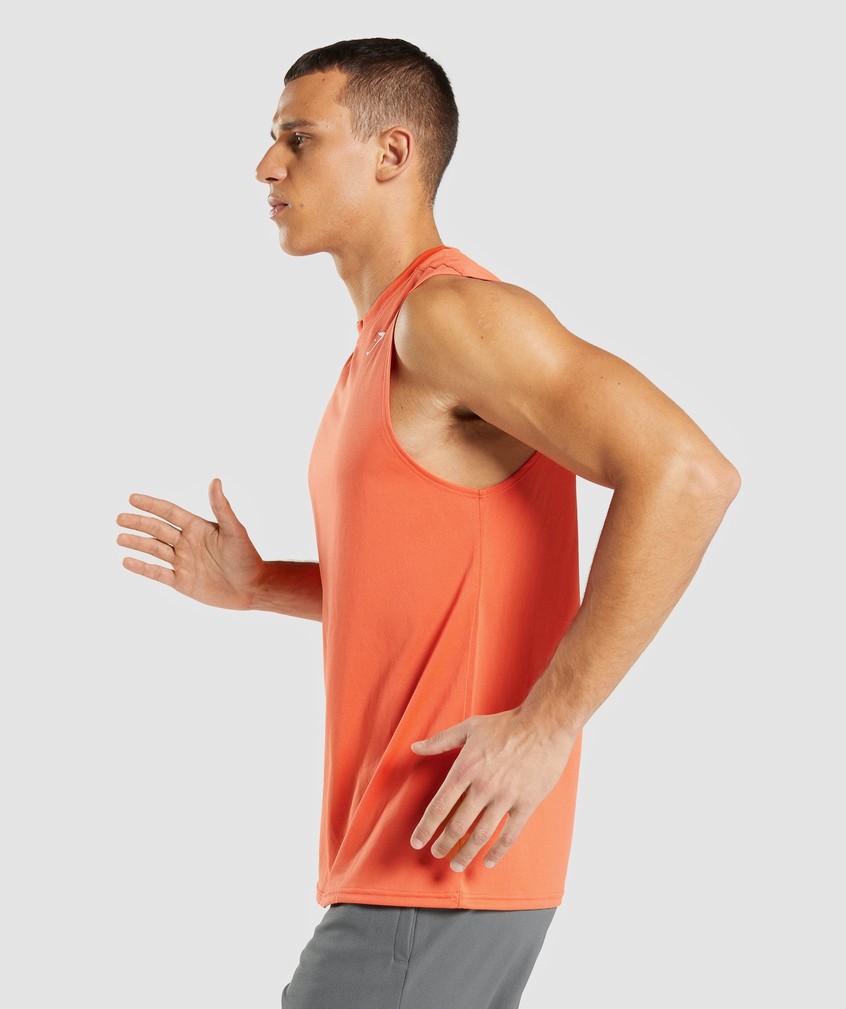 Orange Men's Gymshark Arrival Sleeveless Tank | USA-90152