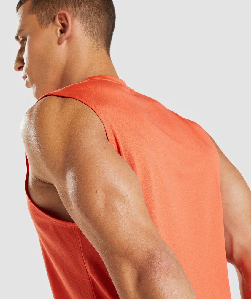 Orange Men's Gymshark Arrival Sleeveless Tank | USA-90152