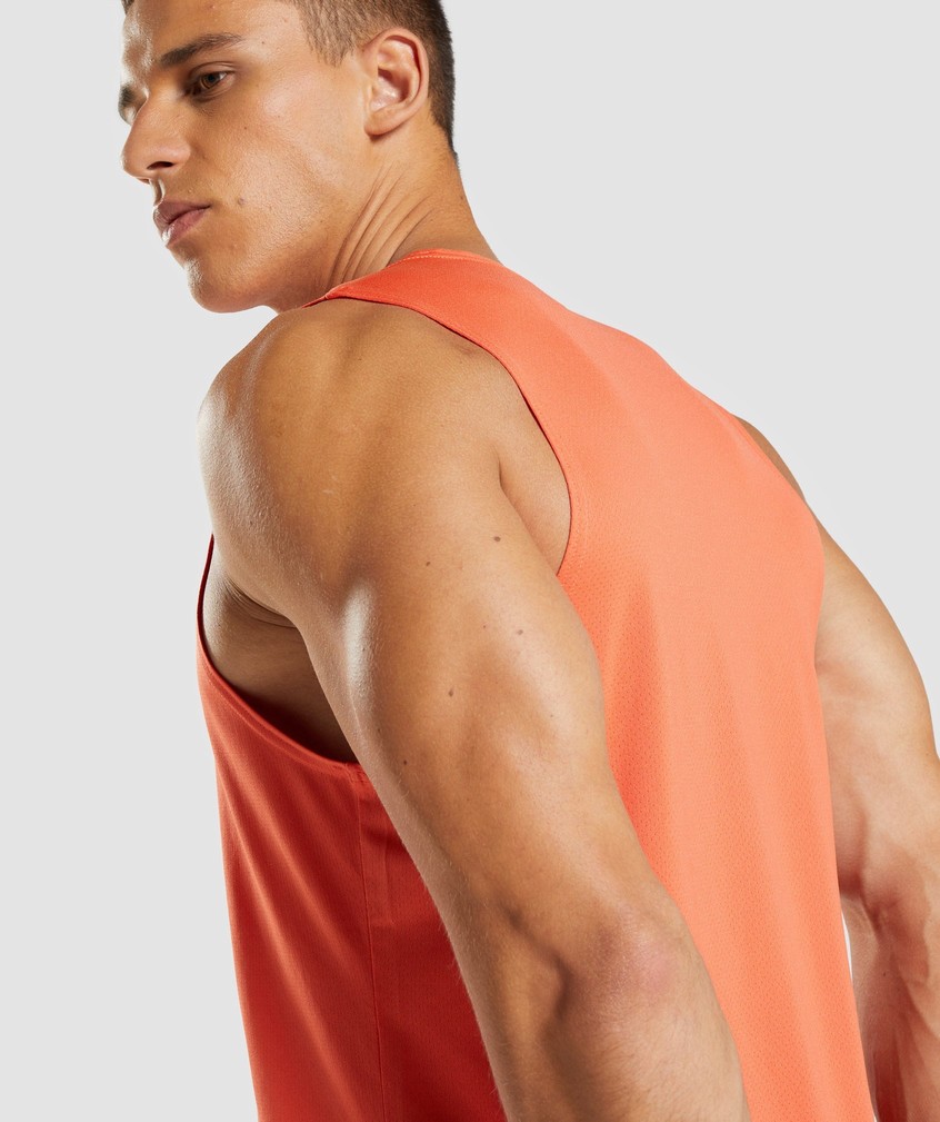 Orange Men's Gymshark Arrival Tank | USA-21780