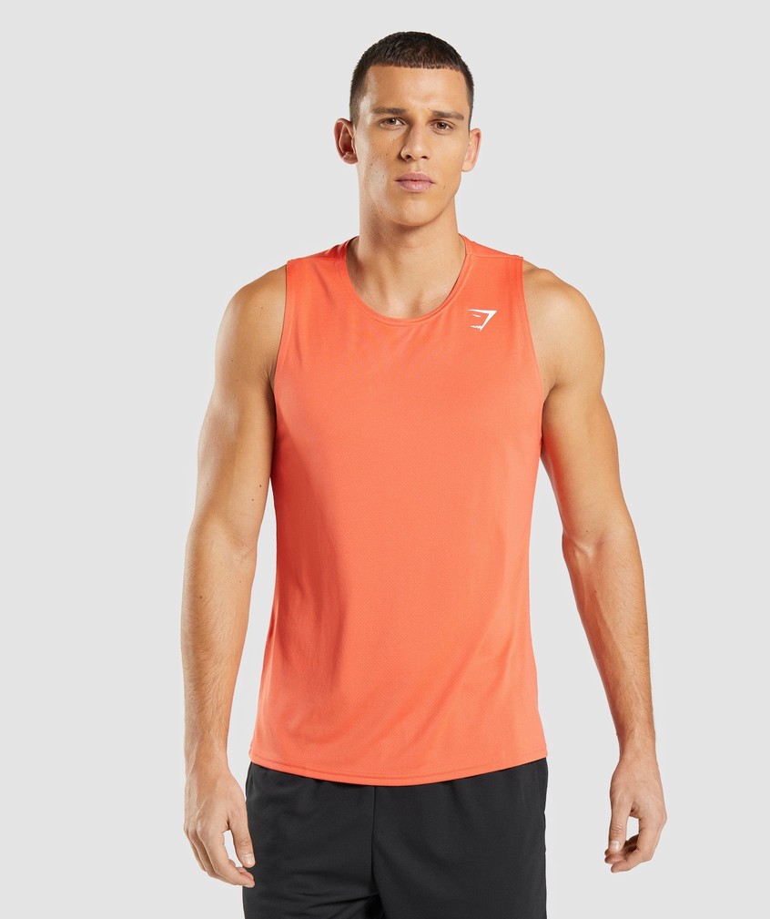 Orange Men\'s Gymshark Arrival Tank | USA-21780