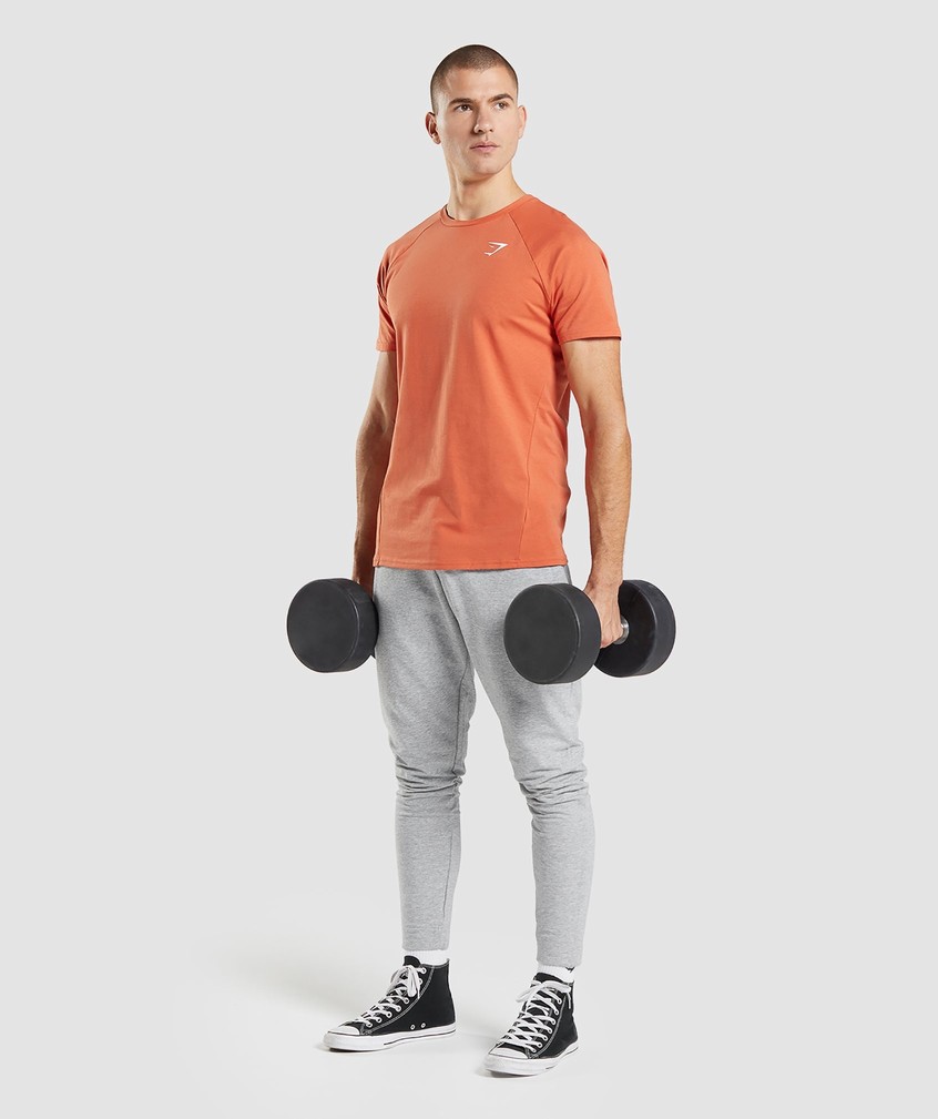 Orange Men's Gymshark Critical T-Shirts | USA-62149