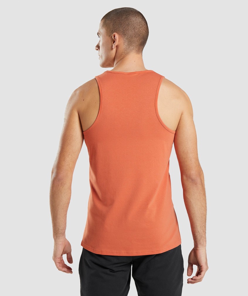 Orange Men's Gymshark Critical Tank | USA-07346