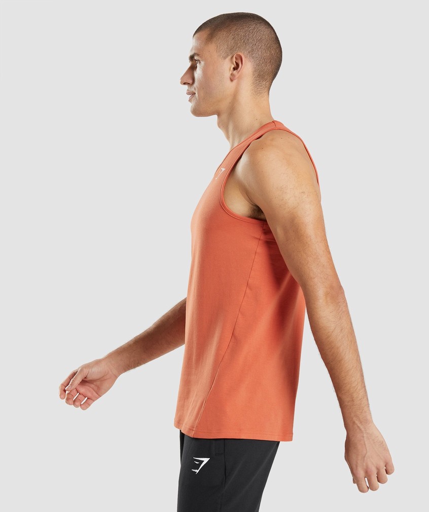 Orange Men's Gymshark Critical Tank | USA-07346