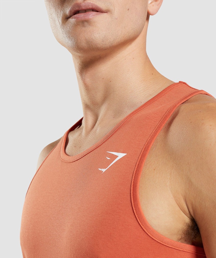 Orange Men's Gymshark Critical Tank | USA-07346