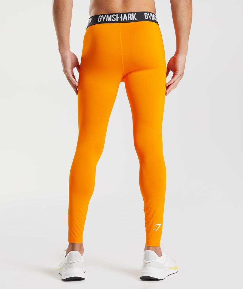 Orange Men's Gymshark Element Baselayer Leggings | USA-26495