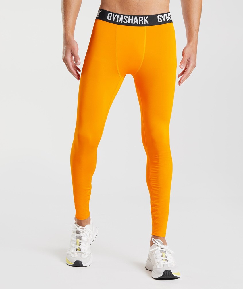 Orange Men\'s Gymshark Element Baselayer Leggings | USA-26495