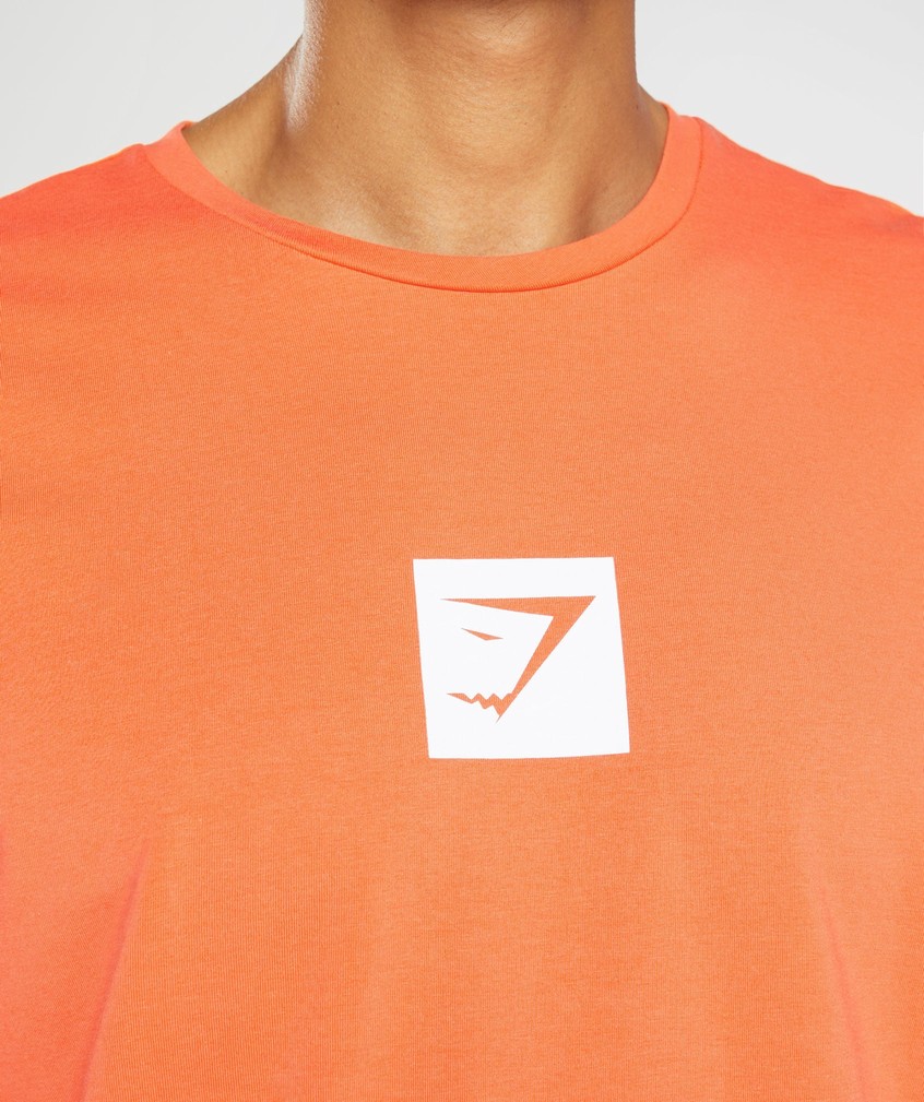 Orange Men's Gymshark Outline T-Shirts | USA-71523