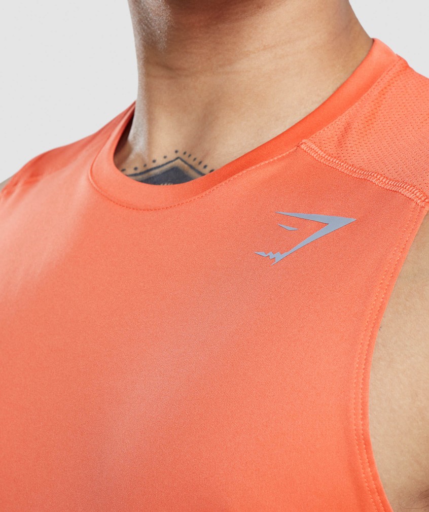 Orange Men's Gymshark Speed Evolve Tank | USA-34870