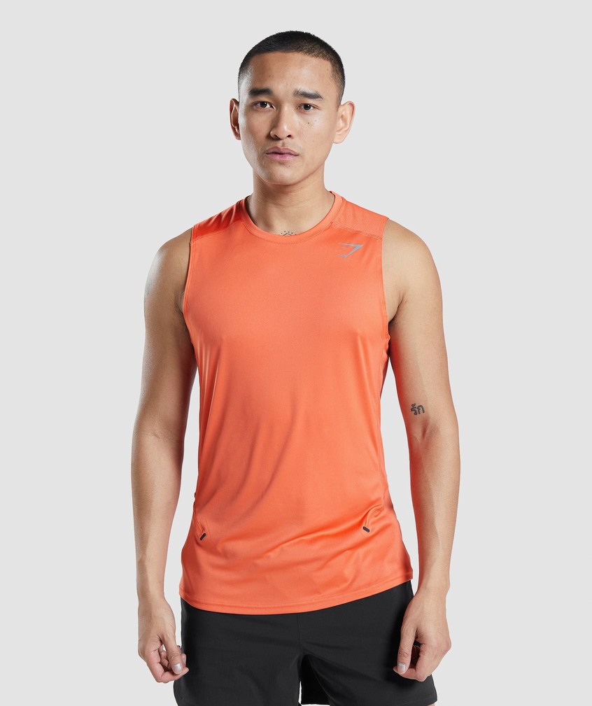 Orange Men\'s Gymshark Speed Evolve Tank | USA-34870