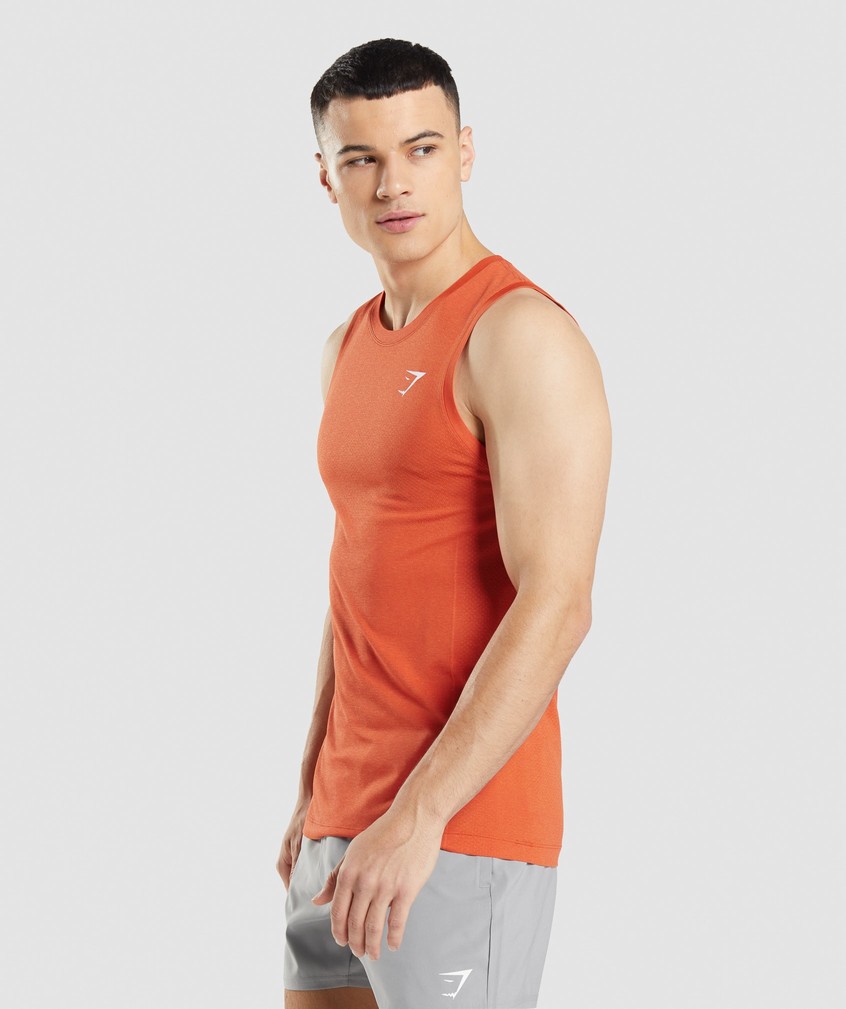 Orange Men's Gymshark Vital Seamless Light Tank | USA-01278