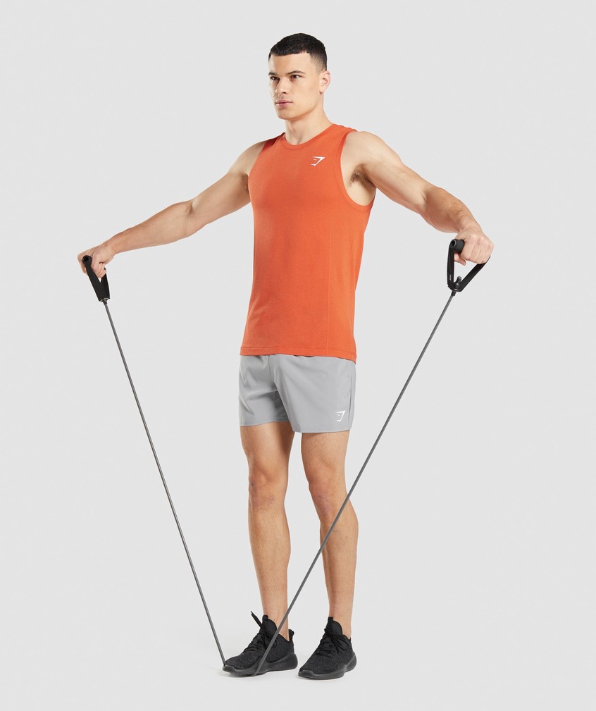 Orange Men's Gymshark Vital Seamless Light Tank | USA-01278