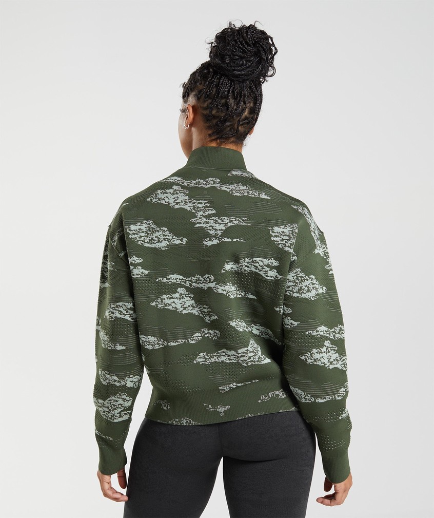 Orange / Olive / Green Women's Gymshark Adapt Camo Seamless Track Jackets | USA-40731