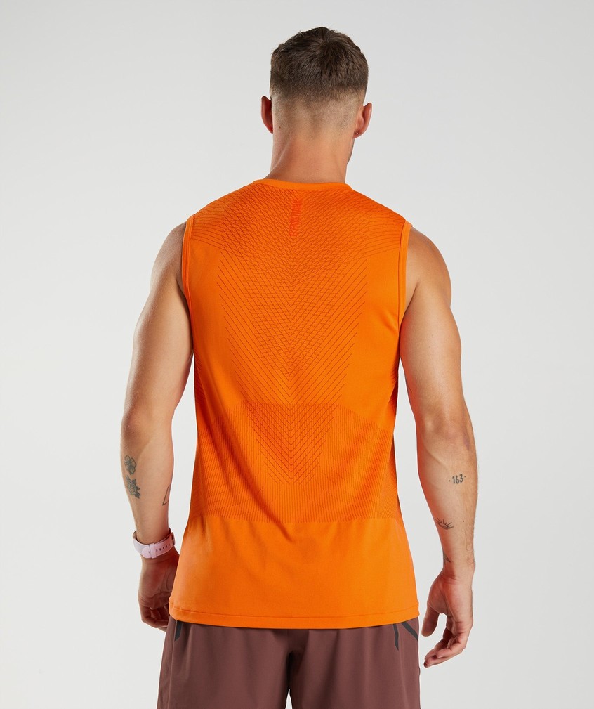 Orange / Red Men's Gymshark Apex Seamless Tank | USA-34892