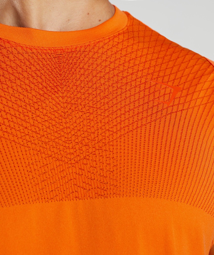 Orange / Red Men's Gymshark Apex Seamless Tank | USA-34892