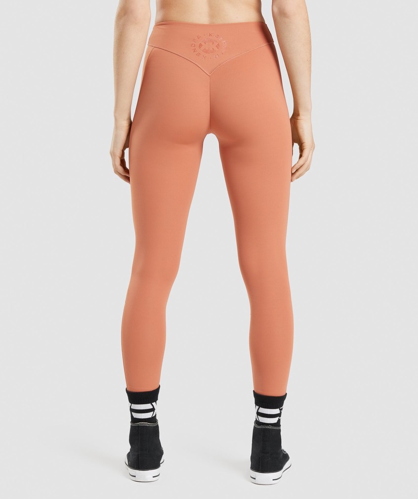 Orange Women's Gymshark KK Fit 7/8 Leggings | USA-65293