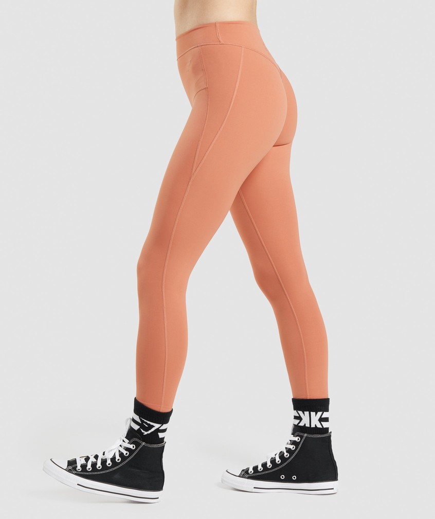 Orange Women's Gymshark KK Fit 7/8 Leggings | USA-65293