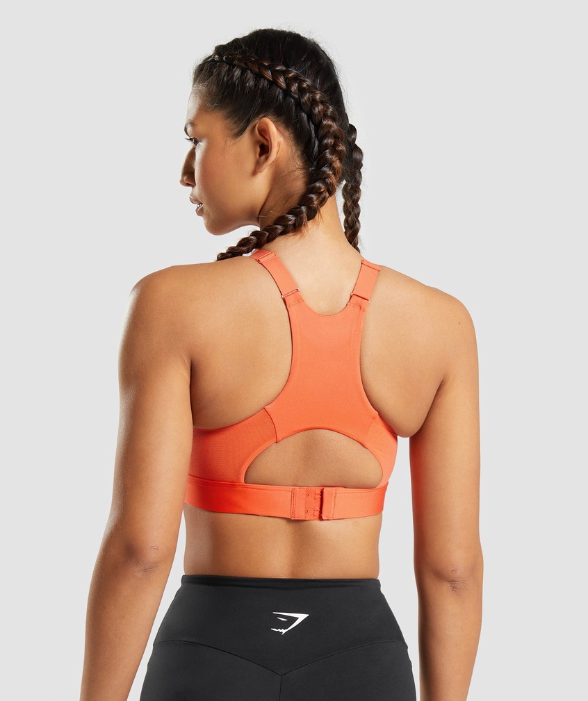 Orange Women's Gymshark Mesh Neckline 2.0 Sports Bra | USA-37951