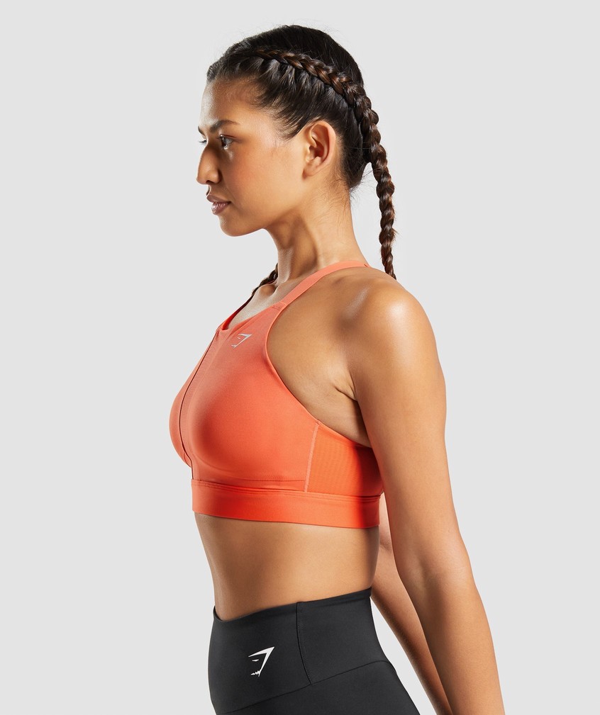 Orange Women's Gymshark Mesh Neckline 2.0 Sports Bra | USA-37951