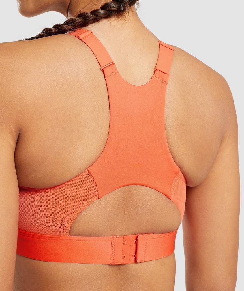 Orange Women's Gymshark Mesh Neckline 2.0 Sports Bra | USA-37951