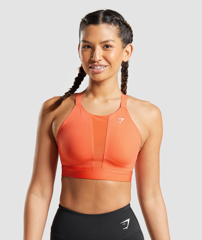 Orange Women\'s Gymshark Mesh Neckline 2.0 Sports Bra | USA-37951