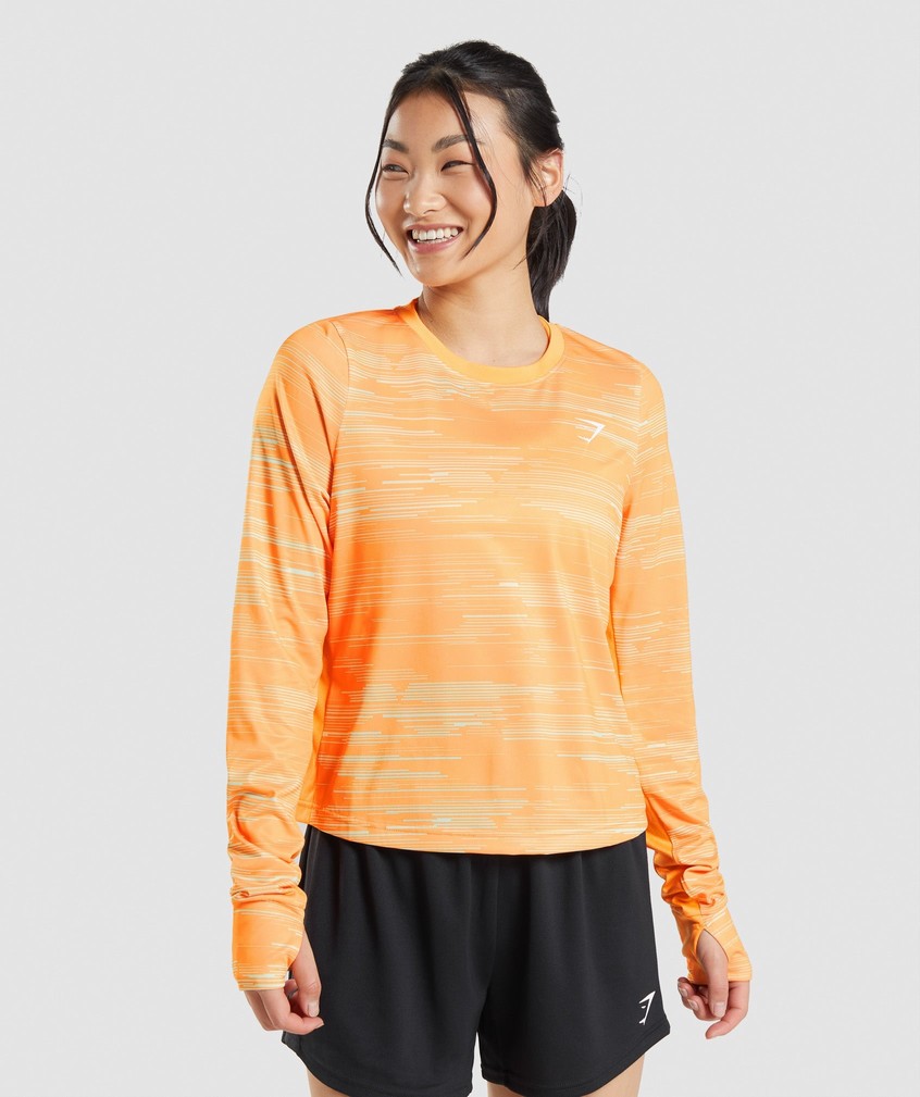 Orange Women\'s Gymshark Sport Loose Long Sleeve T-Shirts | USA-35247