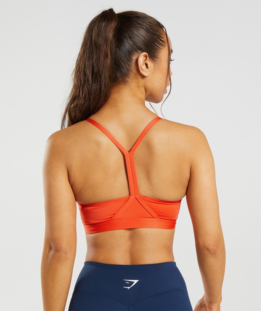 Orange Women's Gymshark V Neck Sports Bra | USA-03296