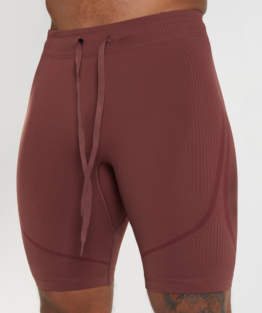 Pink Brown / Burgundy Men's Gymshark 315 Seamless 1/2 Shorts | USA-79806