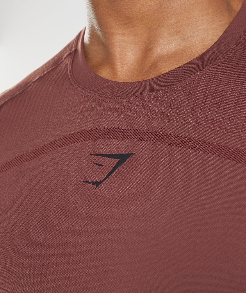 Pink Brown Men's Gymshark 315 Long Sleeve T-Shirts | USA-81926