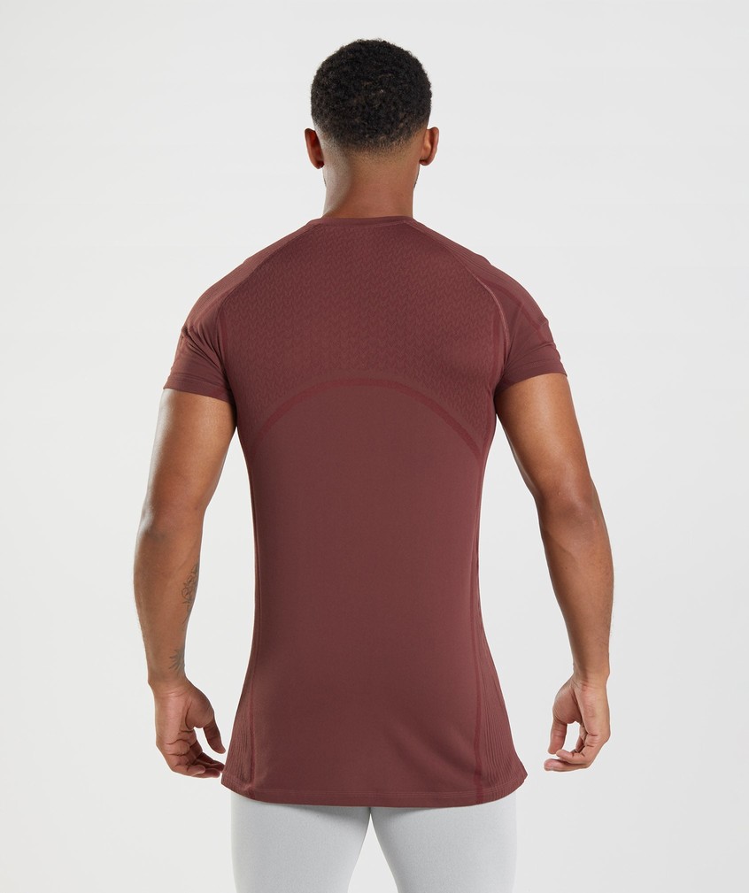 Pink Brown Men's Gymshark 315 Seamless T-Shirts | USA-72831