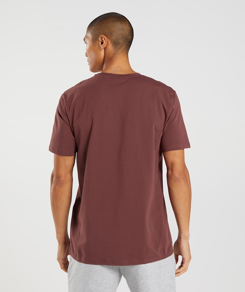 Pink Brown Men's Gymshark Block T-Shirts | USA-76821