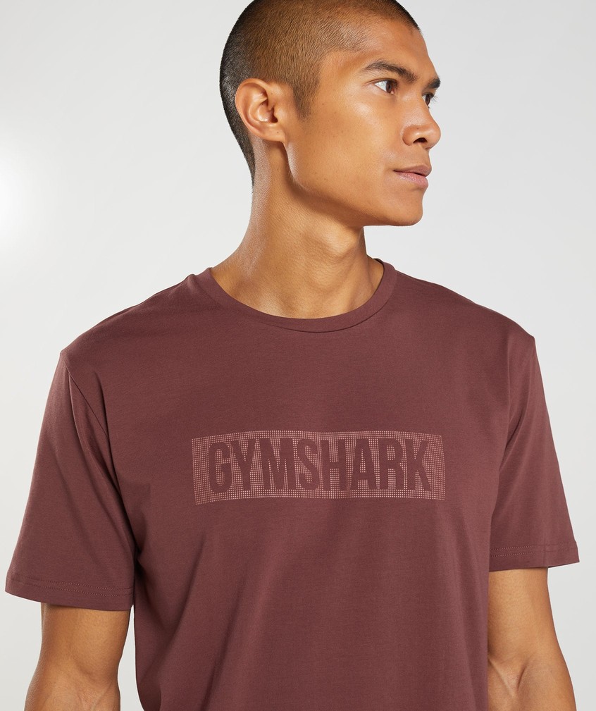 Pink Brown Men's Gymshark Block T-Shirts | USA-76821