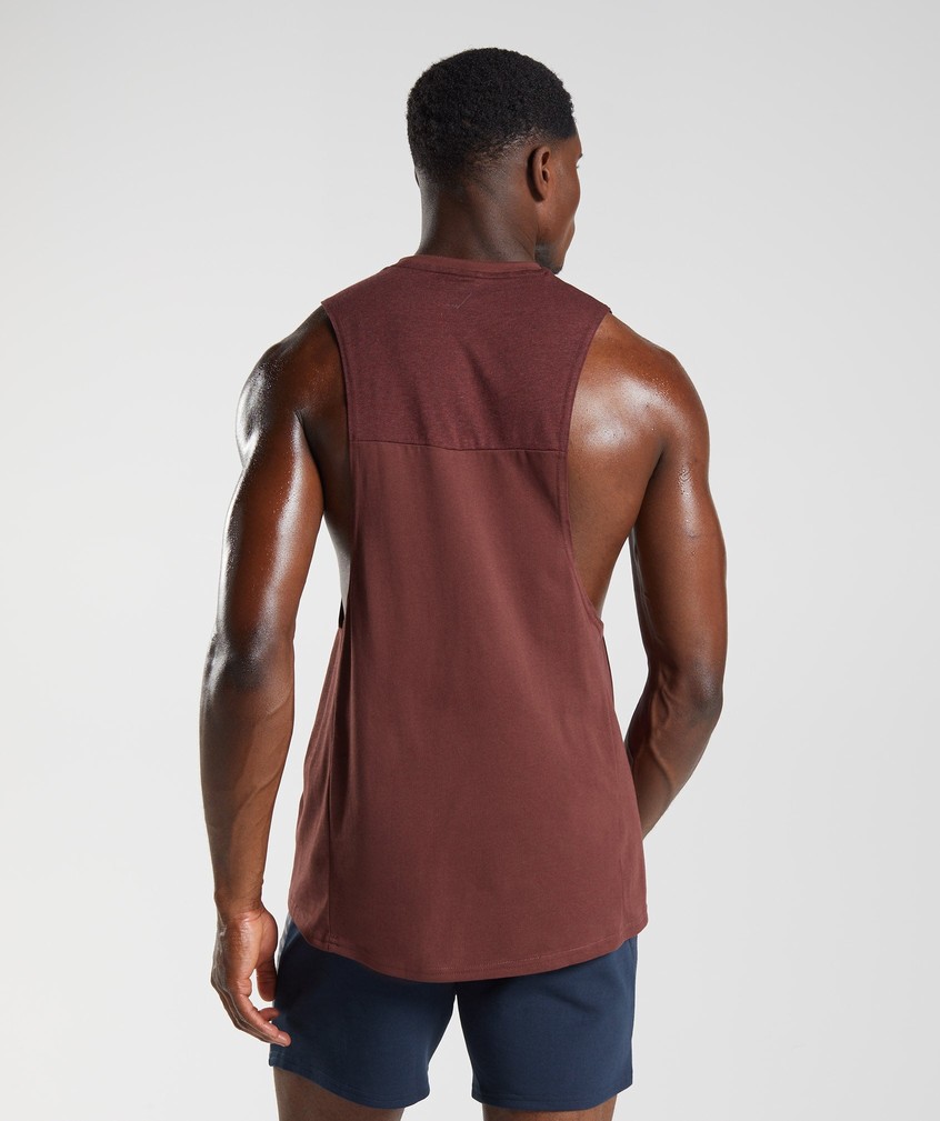 Pink Brown Men's Gymshark Bold React Drop Arm Tank | USA-45610