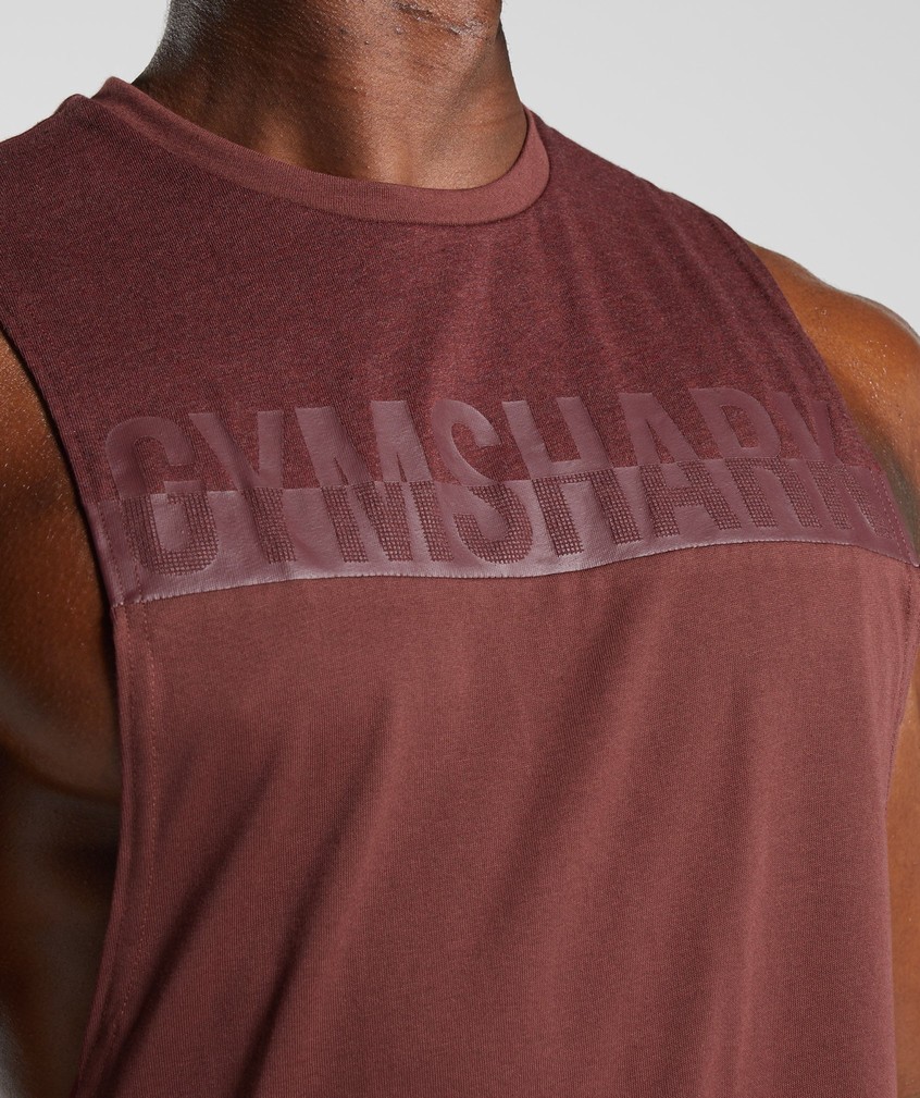 Pink Brown Men's Gymshark Bold React Drop Arm Tank | USA-45610